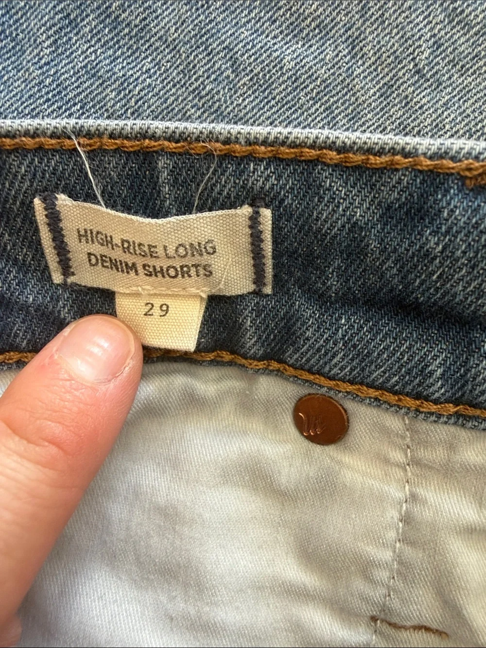 Madewell High Rise Long Denim Shorts Size 29